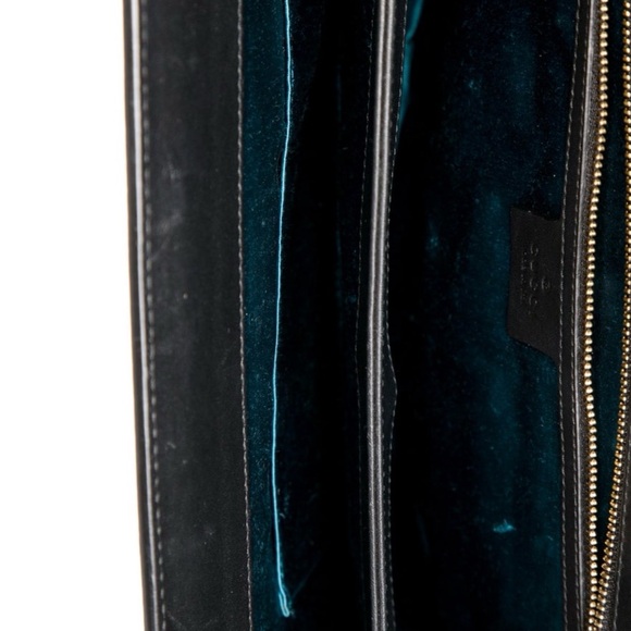 Gucci Green and Black Clutch with Gold Chain - Picture 6 of 8